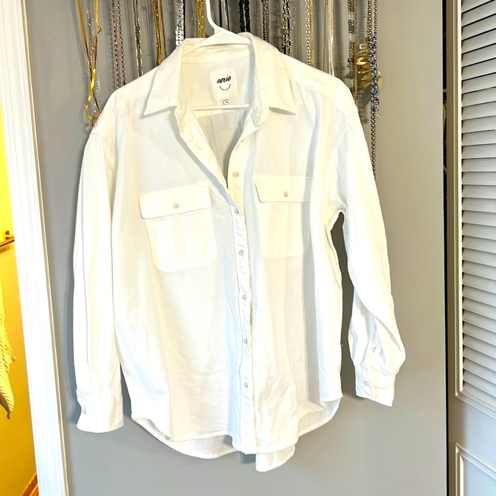 Aerie white jacket shirt